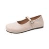 Versatile Soft Leather Flat Shoes Mary Janes for Summer Spring Evenings with Skirts Comfortable Bean Bean Bottom All Match