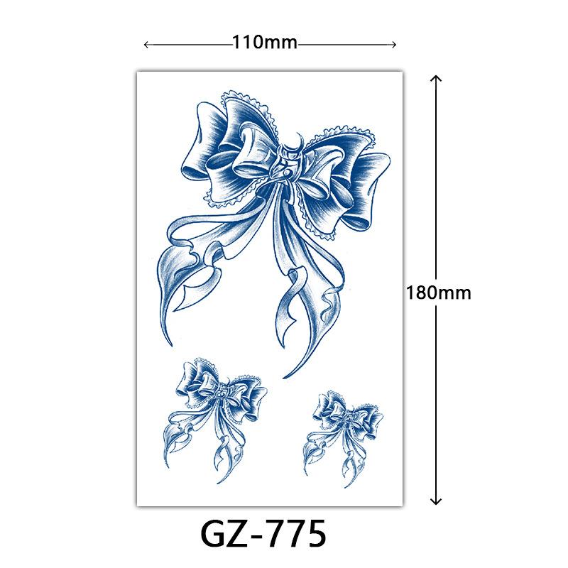 Tattoo-Aufkleber mit Fruchtsaft, Tattoo-Aufkleber mit Kräutern, semi-permanente Tattoo-Aufkleber mit englischen Buchstaben