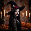 Large Ruffled Witch Hat for Halloween Costume Party