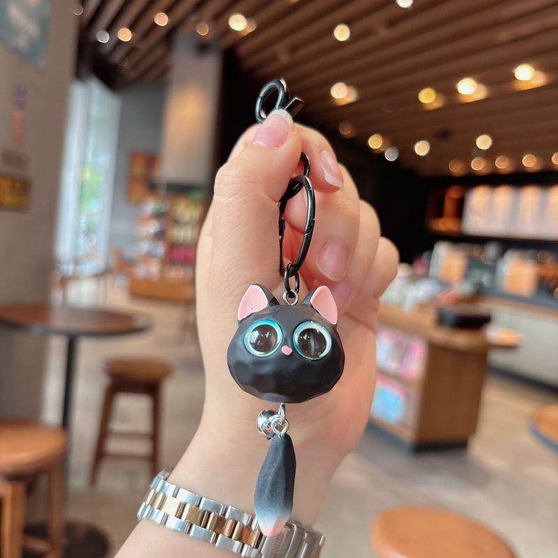 Милый большой глаз кошачья голова брелок изысканный анти-потеря подвеска кошачья голова — фото 12
