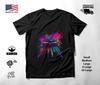 Sports Car Neon Graphic T-Shirt Black Unisex S-2XL