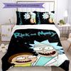 Rick and Morty 3pcs Bedding Set Duvet Cover Closure Includes 1 Duvet Cover & 2 Pillowcases for All Seasons Bedroom Home Dorm Decor
