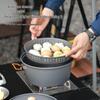 7.5L Aluminum Alloy Outdoor Steaming & Cooking Pot - Portable Dual-Use Camping Cookware