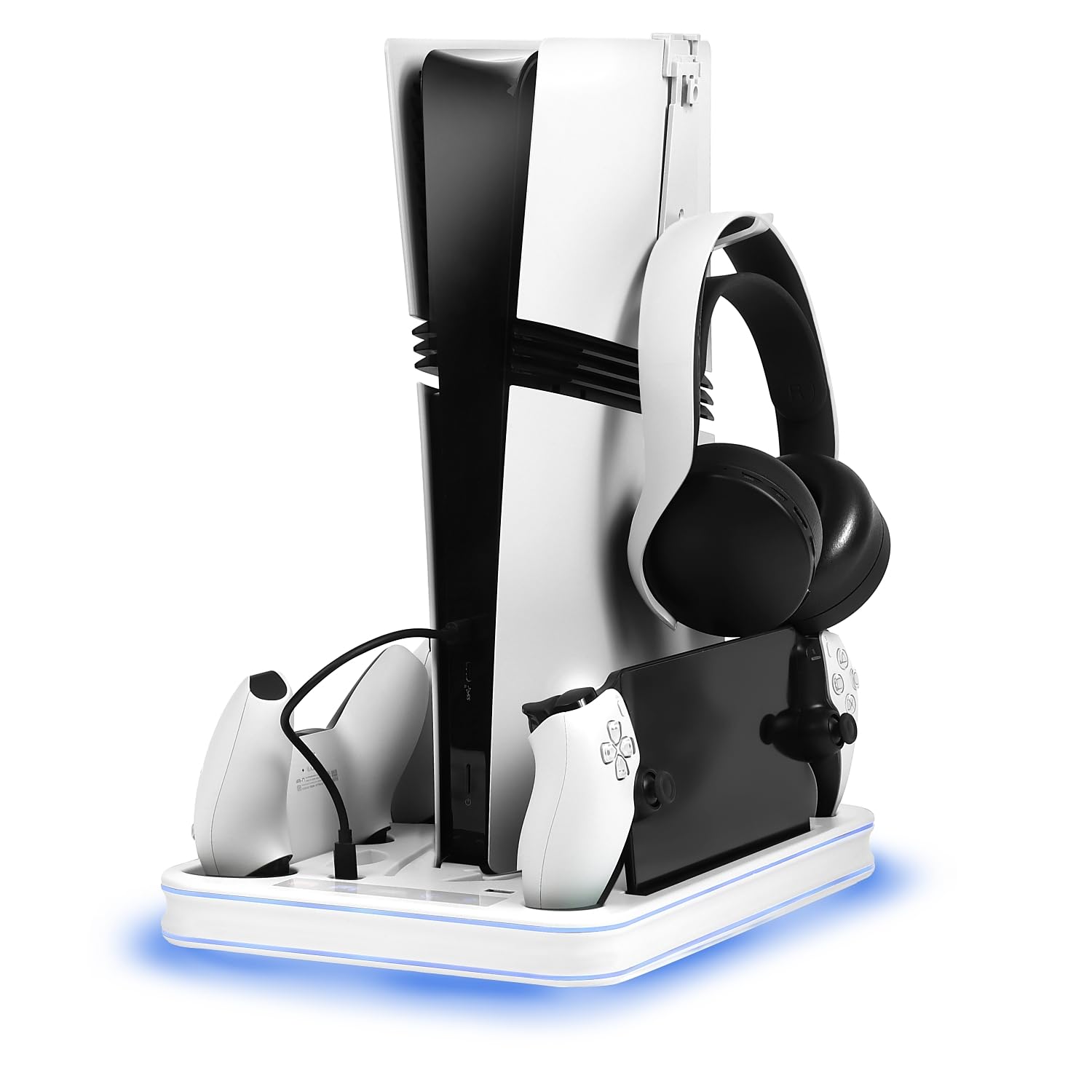 

з усіма ІГРАМИ PS5 EGGSLINER Охолодження PS5 Вертикальне Сумісне з усіма 3 швидкостями вітру 3 контролери можна заряджати з підсвічуванням настрою [Сумісні моделі] білий