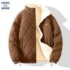 GENIOLAMODE Men's Winter Plush Baseball Jacket