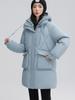 Autumn and Winter Women's Thickened Hooded Coat Loose Mid-length Fake Two-piece Windproof Warm Jacket Cold-proof Clothing