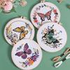 Nähsets Sticksets mit Schmetterlings-Blumenmuster Handgefertigte Schmetterlings-Blumenstickerei Startersets für Frauen