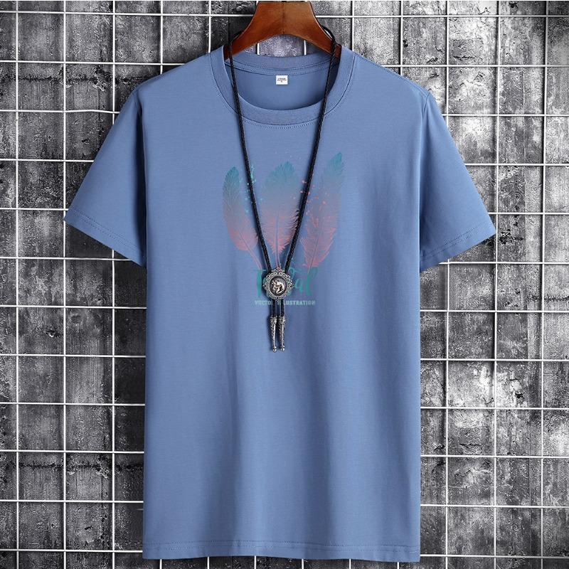 BFCCQB Men's Fashion Casual Summer Spring O-Neck Short Sleeve Blouses & Shirts