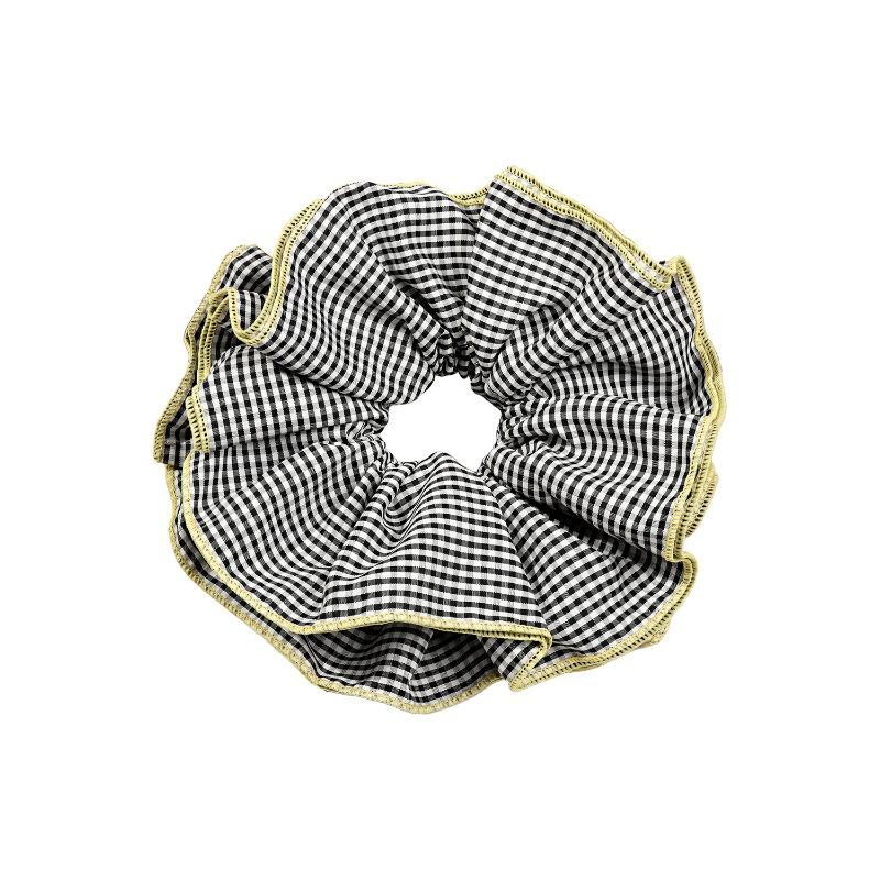New Large-sized Fabric Hair Band and Hair AccessoryFeaturing Retro Floral and Diamond-encrusted Ponytail Hair Ties