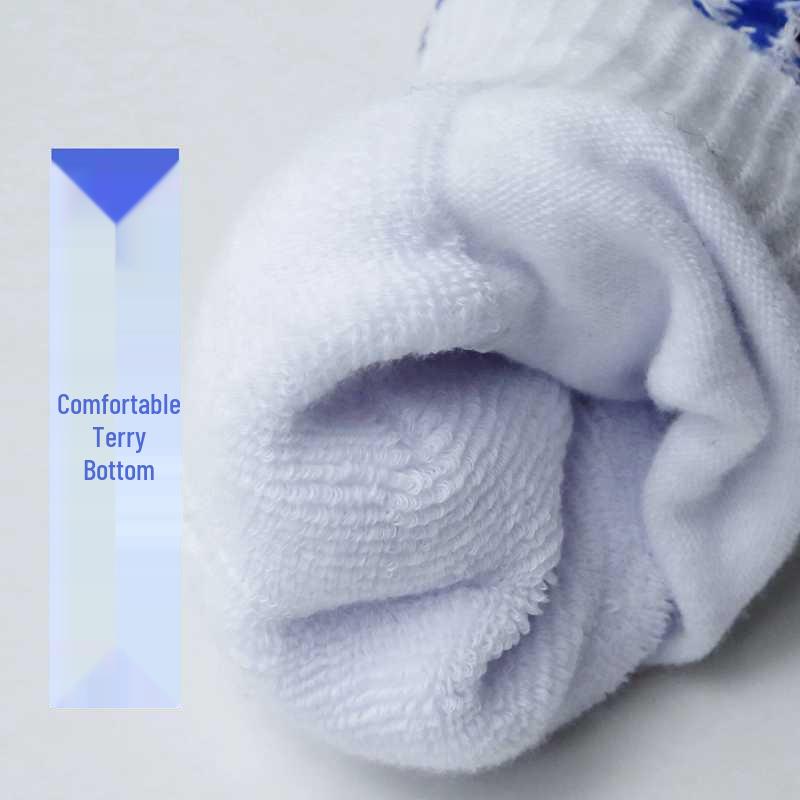 Șosete de baschet unisex lungime medie, stil campion - 3 perechi, bumbac prosop, tendință toamnă/iarnă