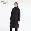 GOELIA Women's Long Hooded Down Jacket with Drawstring Waist