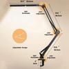 New 10W LED Desk Lamp with Clamp Swing Arm Desk Lamp Eye-Caring Dimmable Desk Light with 10 Brightness Level, 3 Lighting Modes
