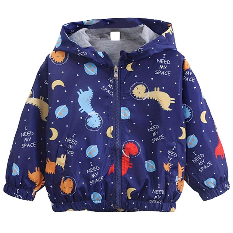 

Детская куртка на молнии с капюшоном, весна-осень, детское ветрозащитное пальто с рисунком из мультфильмов 110