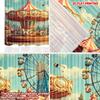 2D flat printing 2pcs Curtain Curtains Festive Carnival Rides Scene Digital Printed Polyester Drapes Festive Wall Decor for Door