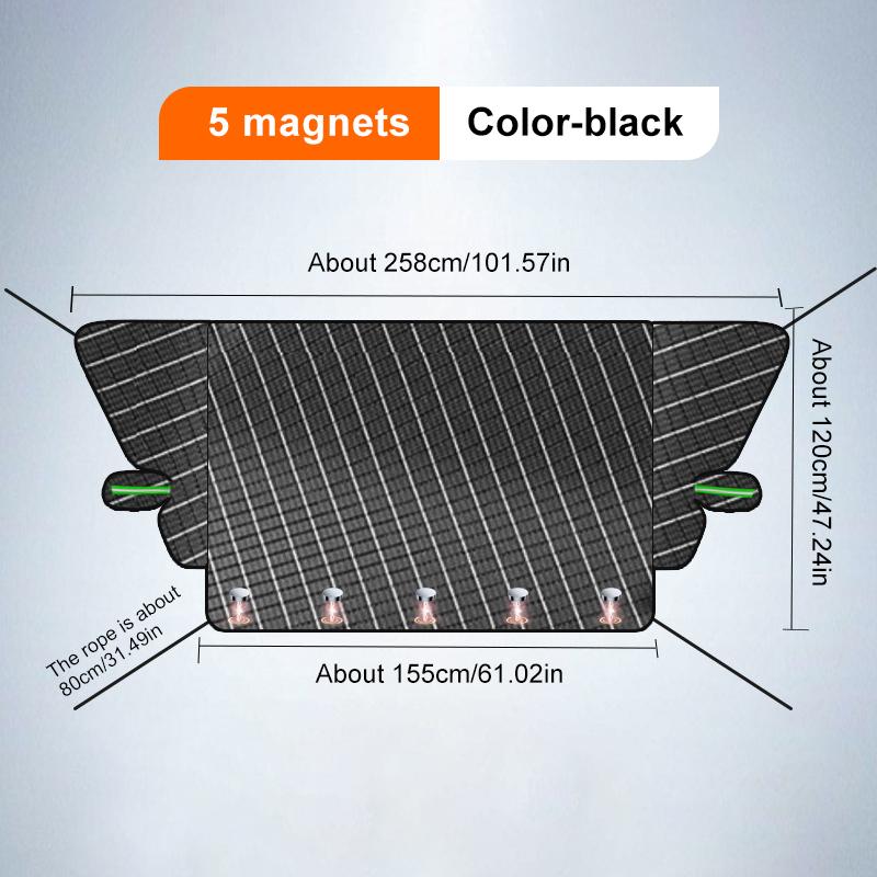 SEAMETAL Pokrowce na przednią szybę samochodu Zimowe pokrowce śniegowe Ochraniacz na lód Letni pokrowiec przeciwsłoneczny na samochód z taśmą odblaskową Bezpieczeństwo w nocy