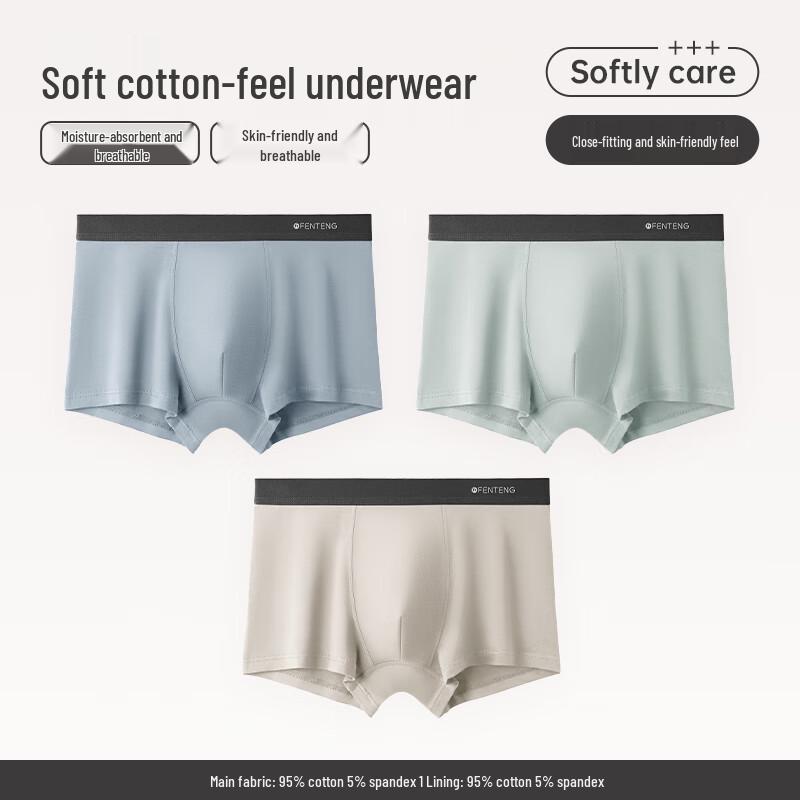 Fenteng Men's Breathable Cotton Boxer Briefs