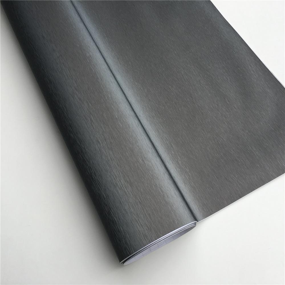 Grey Metallic Brushed Vinyl Wrap Car Film Wrapping Foil Bubble Free Furniture Console Computer Laptop Phone