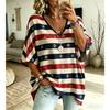 T-shirt da Donna Taglie Forti Scollo a V Maniche a Pipistrello Stampa Etnica Boemia Top Largo Estivo Comodo Traspirante Quotidiano Casual Stile Modellante