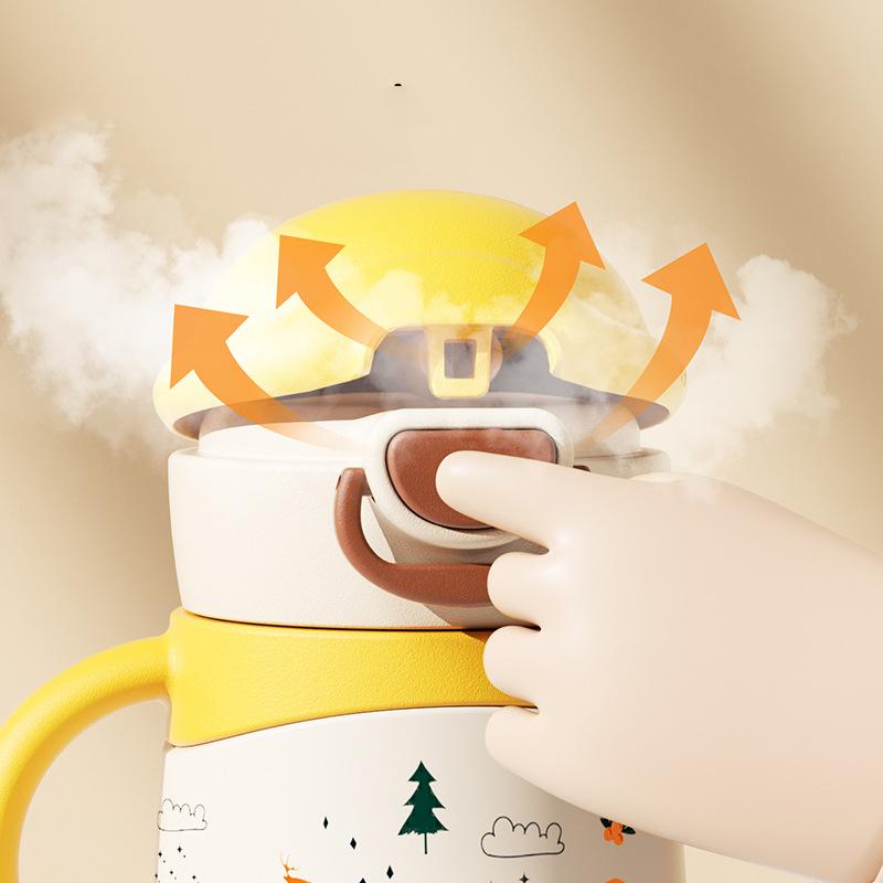 Baby Learning To Drink Vacuum Cup Children Drinking Milk 316 Stainless Steel Insulated Cup Small Month Old Milk Gravity Ball