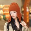 Korean Solid Color Earmuff Knitted Hat Winter Keep Warm Versatile Beanie For Women