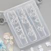 3D Bowknot Silicone Nail Mold Flower Petals Butterfly Heart Diy Design Manicure Template Carving Nail Art Stencil Tool