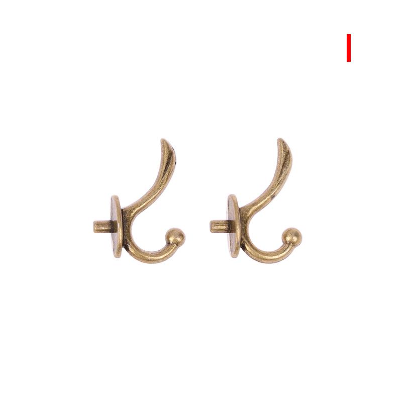 2pcs 1:12 Miniature Clothes Coat Metal Hook Wall Hanger Dollhouse Accessories Kid Gifts