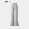 PORTS Women's Retro Grey-Green Wide-Leg Pants