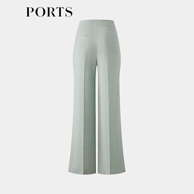 PORTS Women's Retro Grey-Green Wide-Leg Pants