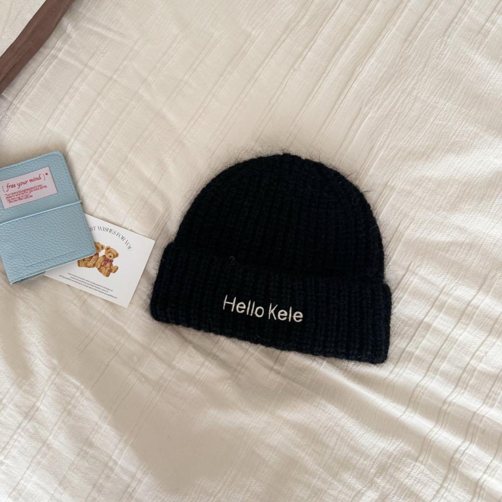 2025 New Alphabet Embroidery Fashion Hat Wool Hat Foreign Knitted Hat Premium Warm Versatile Cold Hat