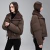 Womens Short Puffer Coat With Lapel Collar Warm Cotton Jacket Winter 2026 Loose Fit Petite