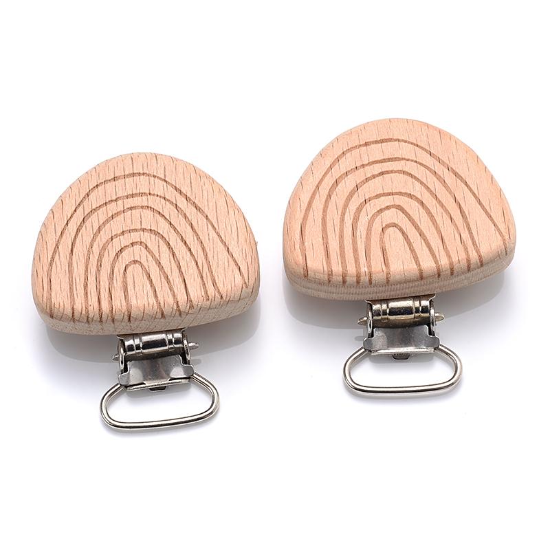 5Pcs/Lot New Arrival Lovely Wooden Pacifier Clip Natural Beech Wood Accessories for Baby Handmade Dummy Clips Pacifier Chain