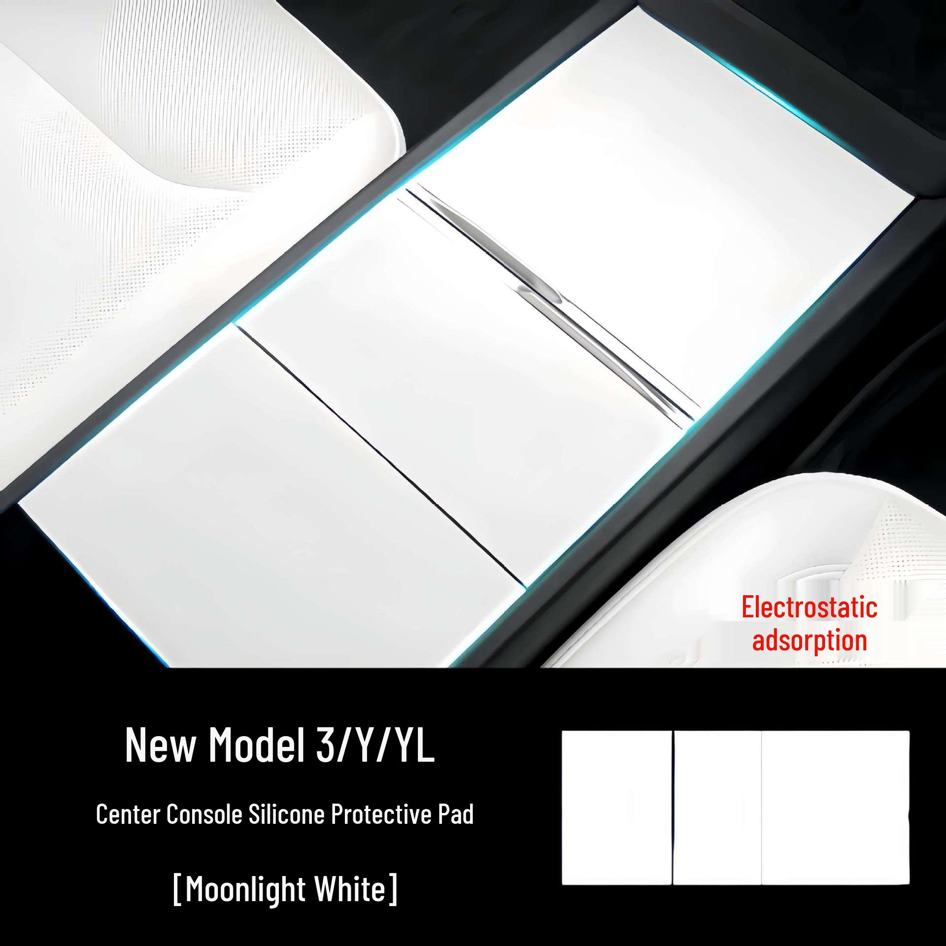 

Tesla Model 3/Y Center Console Silicone Stickers - Pure White Set