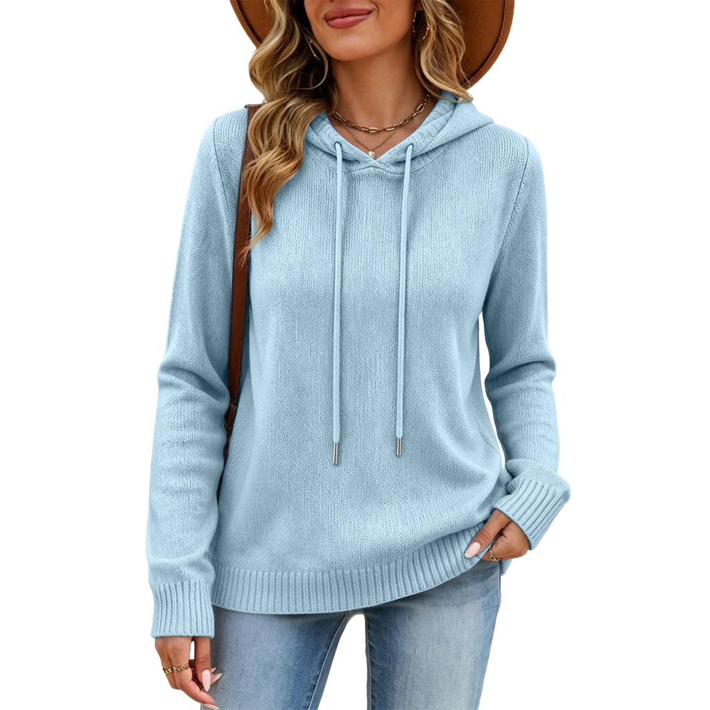 Women's Casual Hooded Long Sleeve Slim Fit Sweater