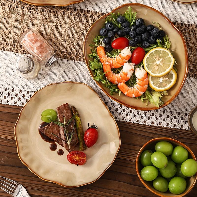 Handcrafted Japanese-Style Ceramic Irregular Shaped Dinnerware Set Rustic Minimalist Serving Plate Bowl Cup Adult Dining