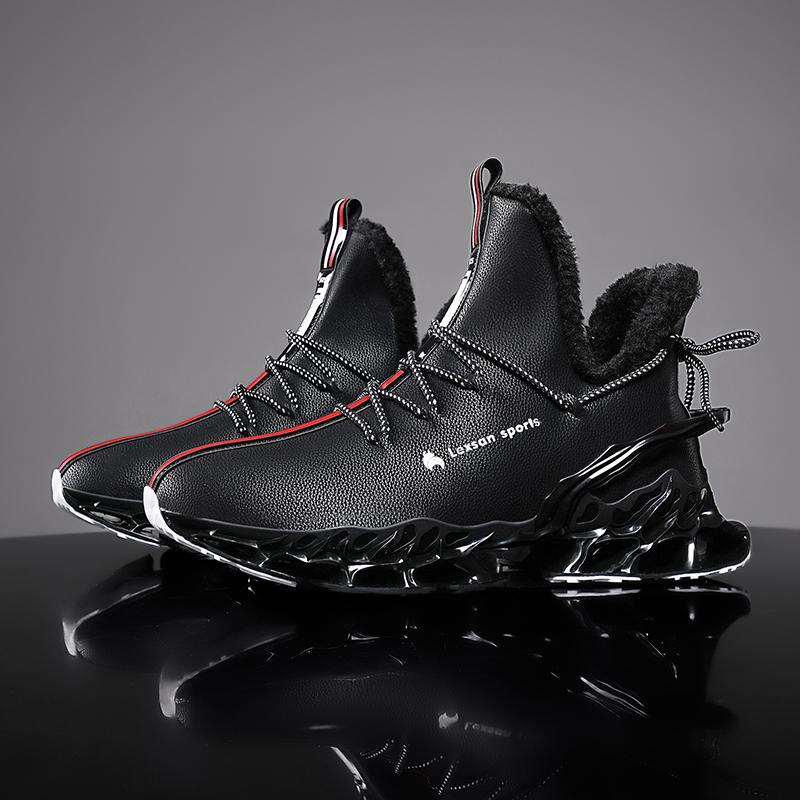 TUINANLE Men Casual Shoes New Retro Plush Thick-soled Autumn and Winter Warm Non-slip Classic Cotton Male Sneakers