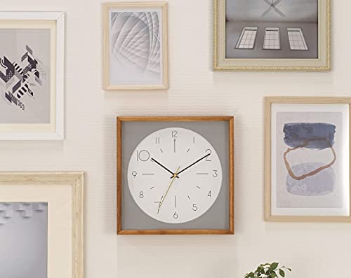 Interform Cardle CL-4059 Art Wood Radio-Controlled Wall Clock with Step Movement, 30cm Diameter