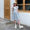 Academic casual skirt women's summer high-waisted umbrella skirt