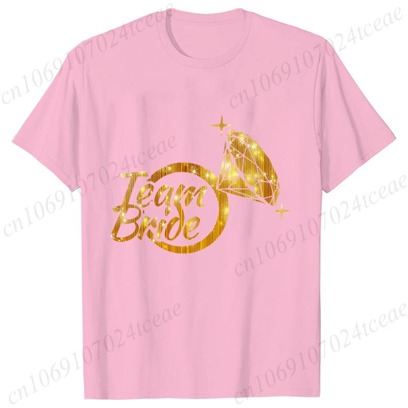 Team Bride TShirt Woman Bachelorette Single Farewell Party Blouses Bridal Shower Wedding Tops Casual ONeck Short Sleeved Tees