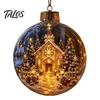 Wedding Celebration Supplies 250th Anniversary USA Christmas Ornament, Light Up Plastic Clear Ball Hanging Decoration with Festive Baubles Bell Train