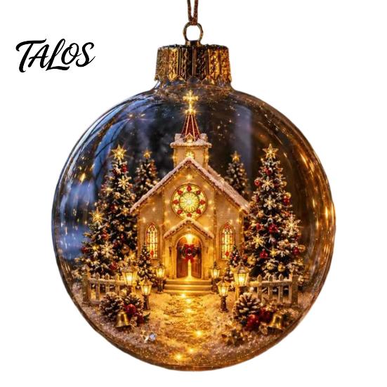 Wedding Celebration Supplies 250th Anniversary USA Christmas Ornament, Light Up Plastic Clear Ball Hanging Decoration with Festive Baubles Bell Train