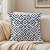 Blue Geometric Print Pillow Case Breathable Organic Short Plush Cushion Covers Machine Washable Wrinkle-Resistant Soft Durable