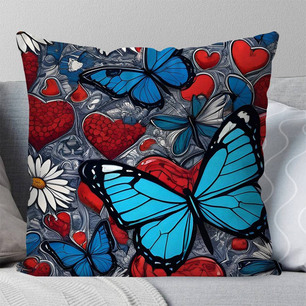 Magical Colorful Butterfly Pillow Case Fashion Square Pillowcase Bedroom Sofa Room Ins Decoration Leisure