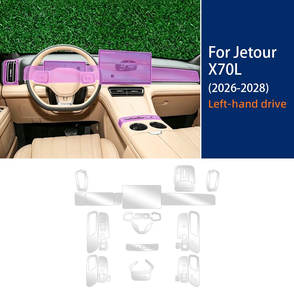 For Jetour X70L 2026-2028 LHD RHD TPU Invisible Full Set Interior Protective Film 35Pcs Car Interior Decor Accessories