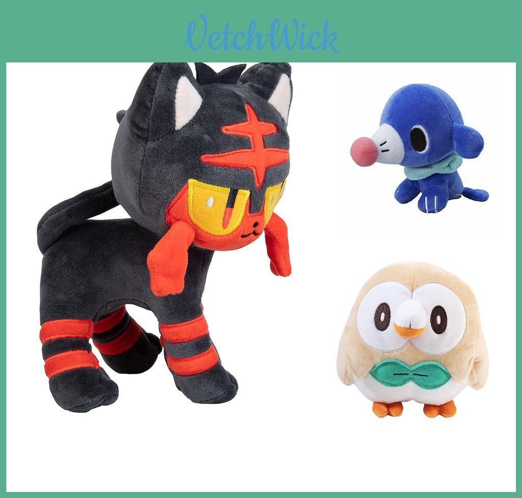 10" Kemon Legend Rowlet Litten Popplio Plush Toy Soft And Cuddly Animal Doll