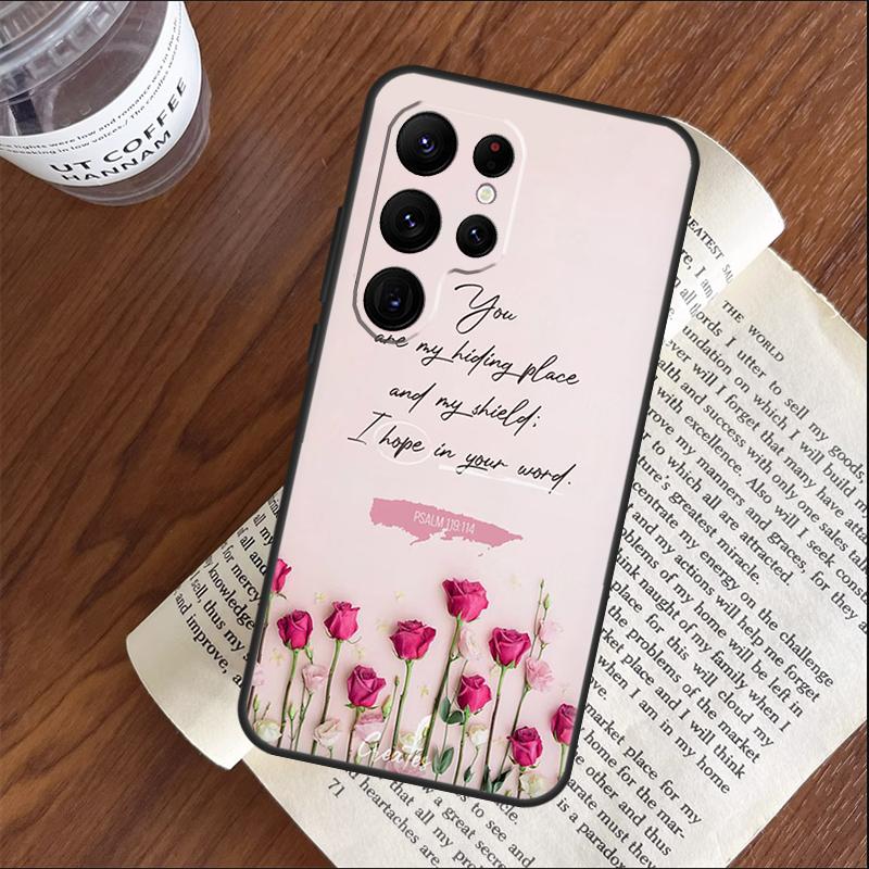Christian Psalms Phone Case For Samsung Galaxy S25 S24 S23 S22 S21 Ultra S9 S10 S20 Plus FE Funda Cover Shell