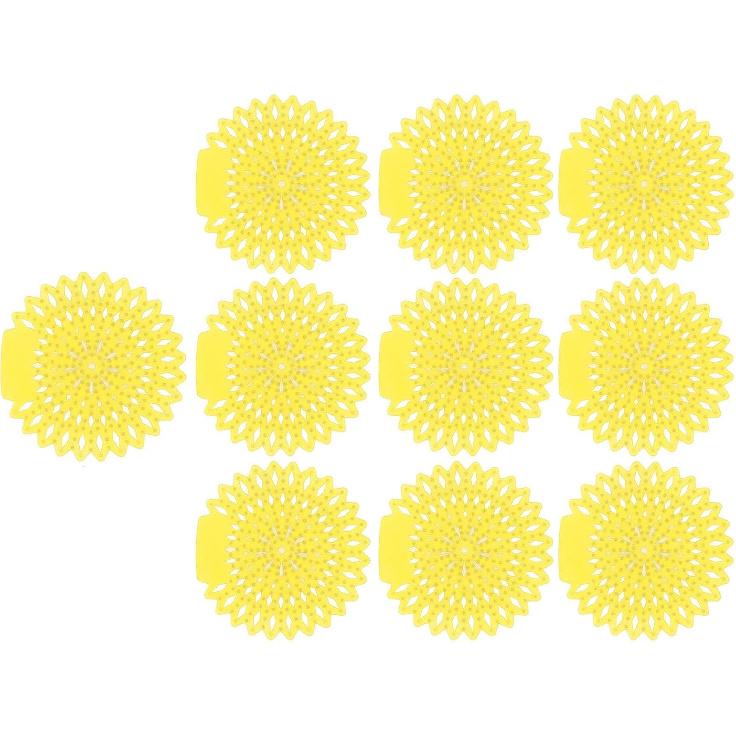 10Pcs Splash Proof Urinal Screens Deodorizer, EVA Long Lasting Odor Removal Urinal Mat Urinal Splash Proof Mat for Toilet Bathroom (Lemon)