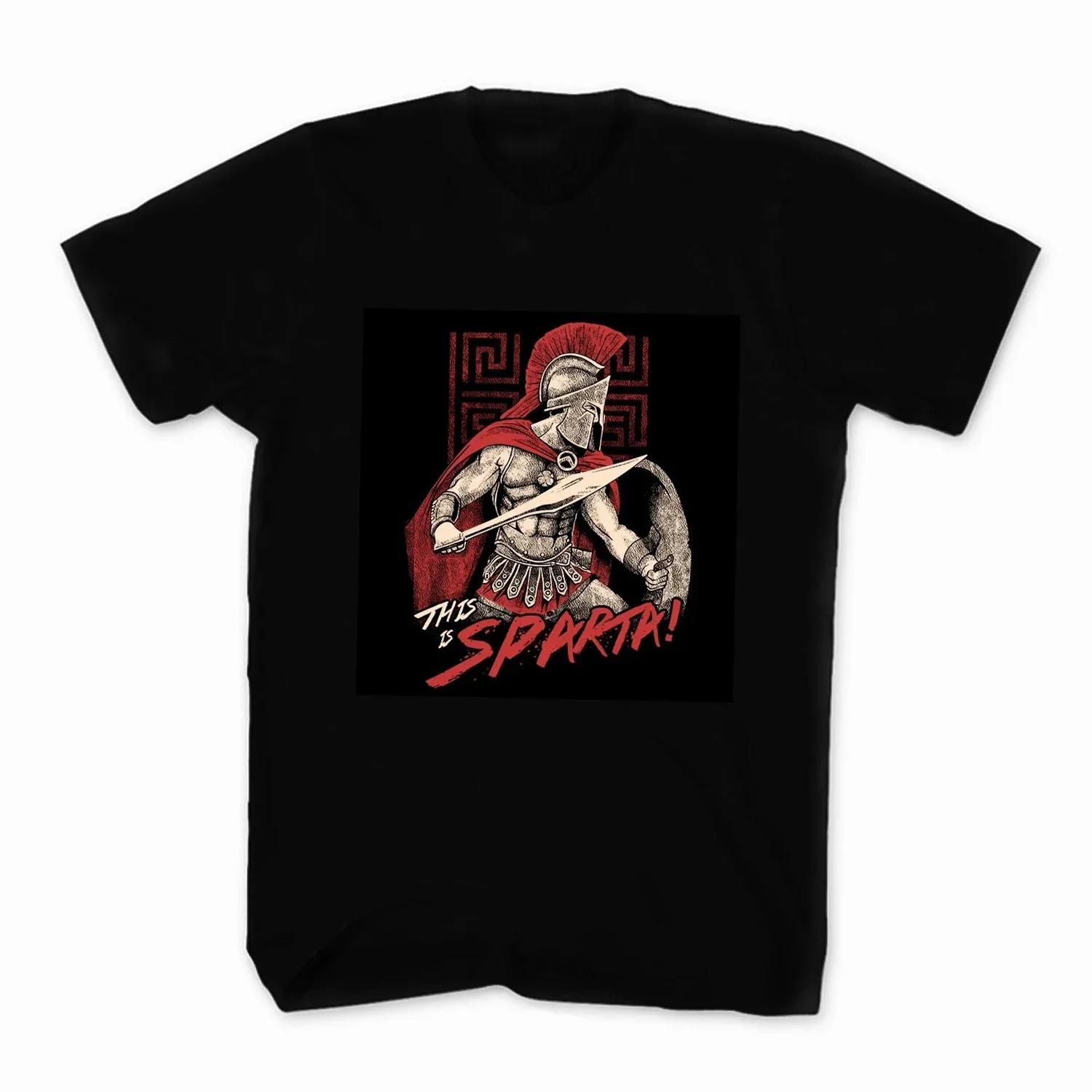 

This Is Sparta T-Shirt New 100% Cotton Short Sleeve O-Neck T Shirt Casual Mens Top - Men s Summer Cotton Graphic Tee S разноцветный