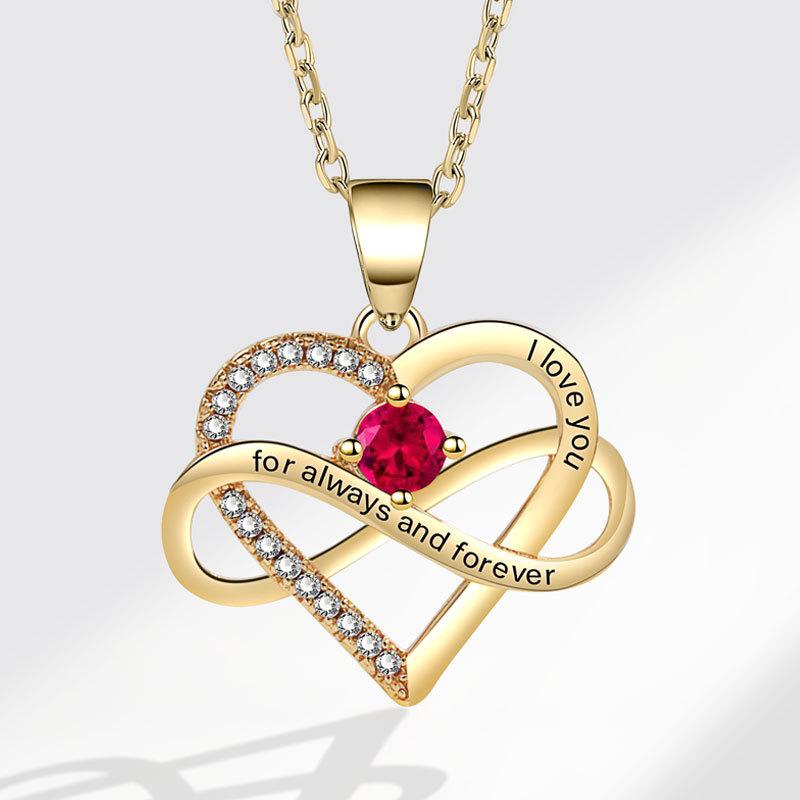 Fashionable Zircon Heart Large 8 I Love You Letter Necklace Women's Versatile Jewelry