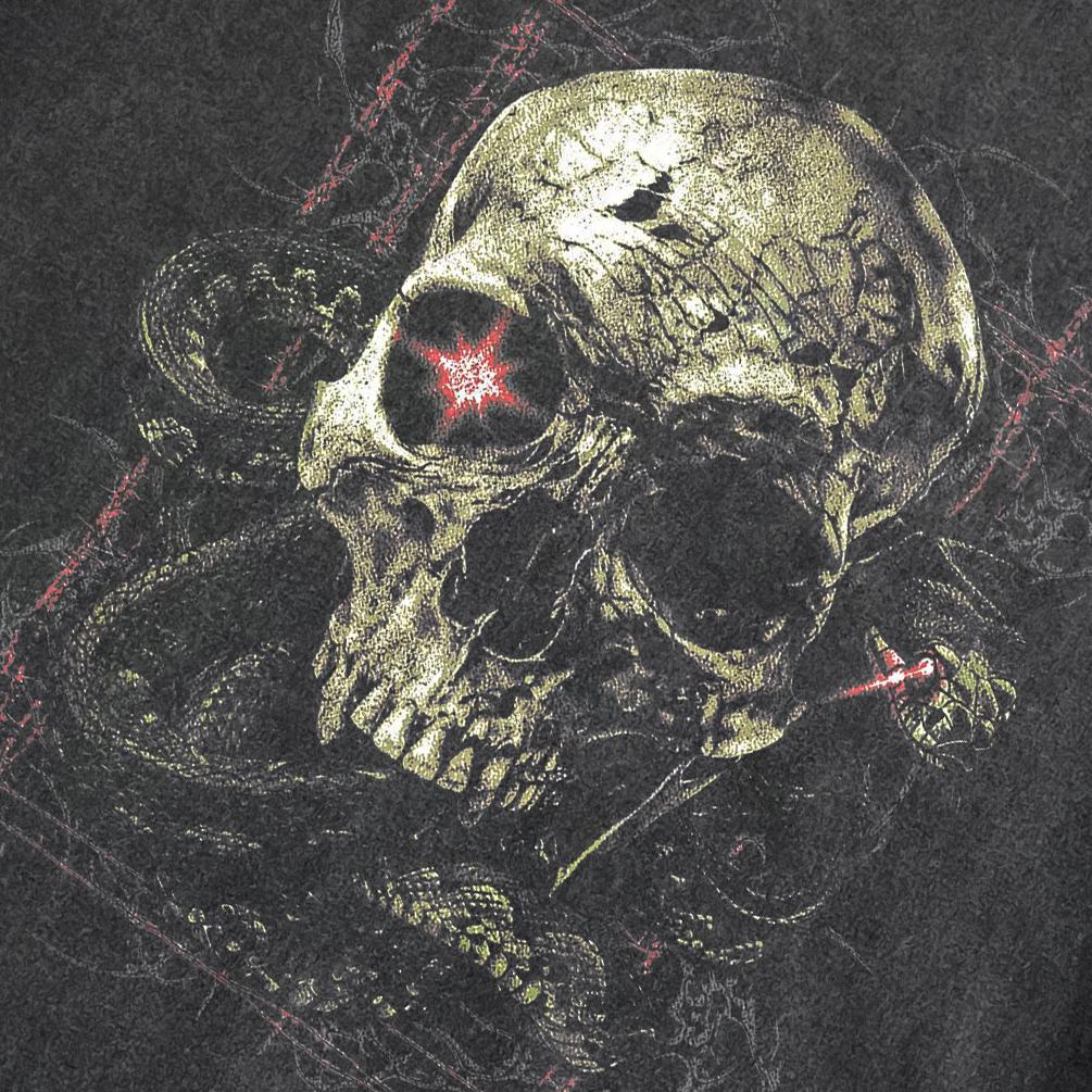 2026 Unisex T-Shirt Streetwear QUARTER 24 Skull Graphic