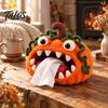 Milk Cotton Yarn Craft Animal Crochet Tissue Box Cover DIY Kit, Highland Cow Holder Making Cute Easy Patterns for Beginners Pumpkin Turkey Frog